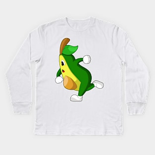 Avocado Runner Running Sports Kids Long Sleeve T-Shirt